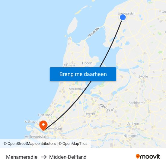 Menameradiel to Midden-Delfland map