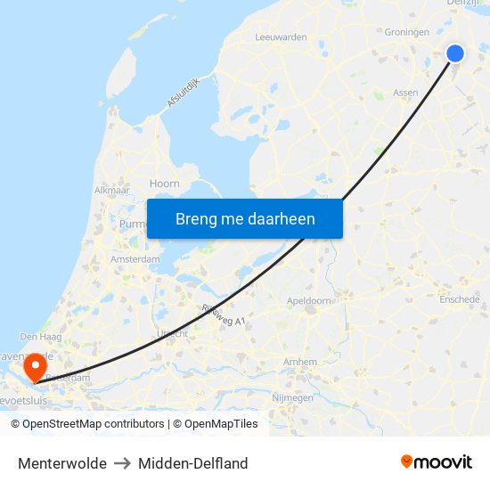 Menterwolde to Midden-Delfland map