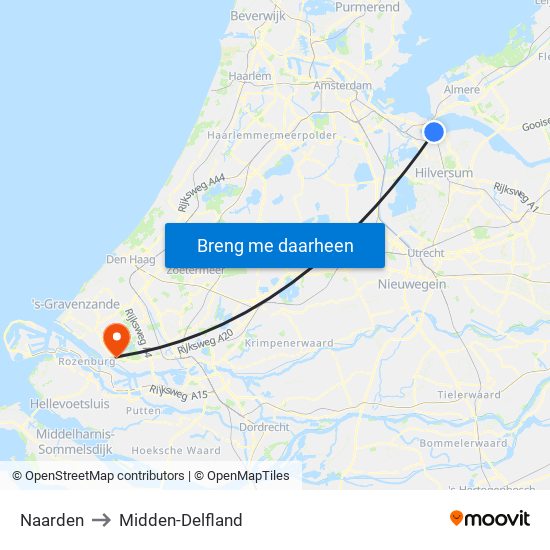 Naarden to Midden-Delfland map