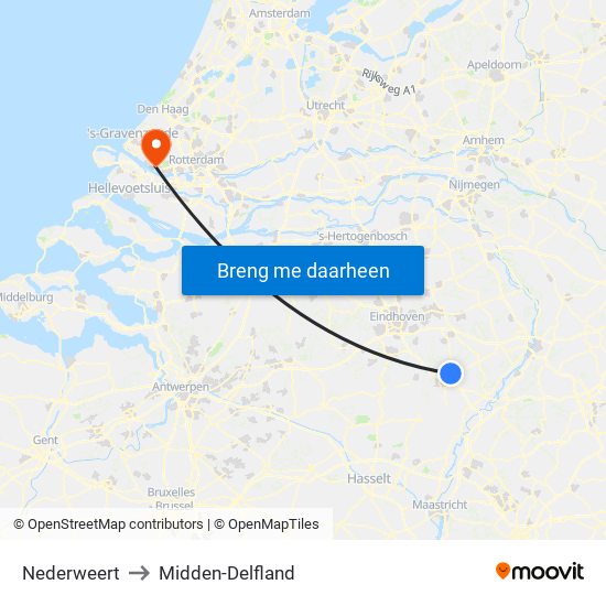 Nederweert to Midden-Delfland map