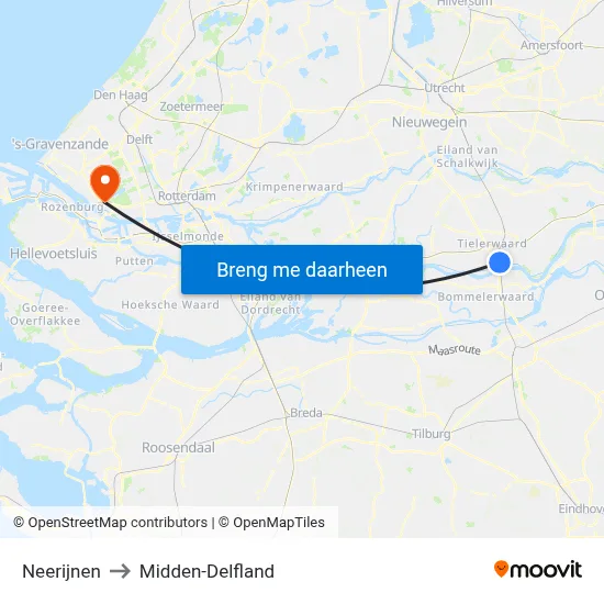 Neerijnen to Midden-Delfland map