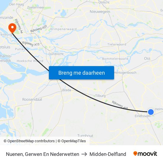 Nuenen, Gerwen En Nederwetten to Midden-Delfland map