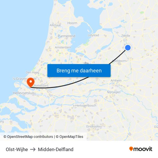 Olst-Wijhe to Midden-Delfland map