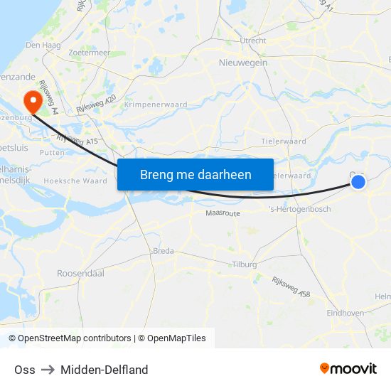 Oss to Midden-Delfland map