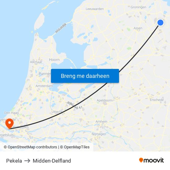 Pekela to Midden-Delfland map