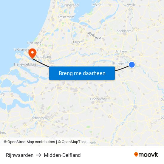 Rijnwaarden to Midden-Delfland map
