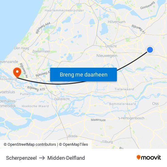 Scherpenzeel to Midden-Delfland map