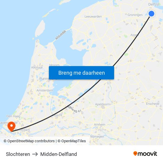 Slochteren to Midden-Delfland map