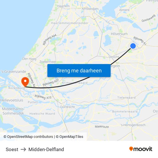 Soest to Midden-Delfland map