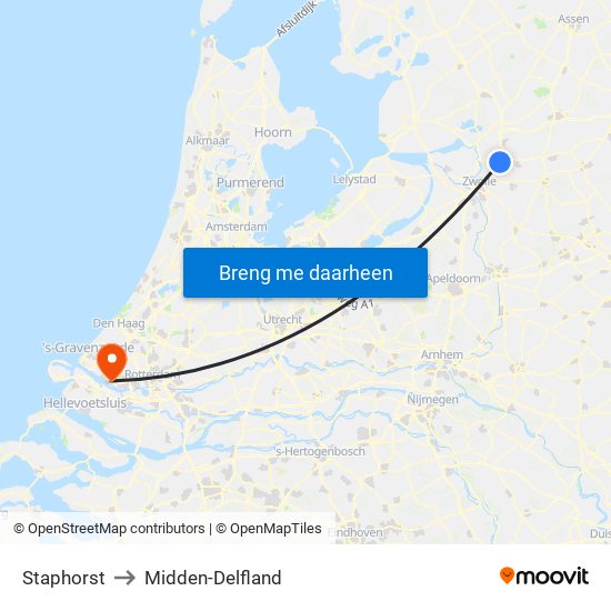 Staphorst to Midden-Delfland map