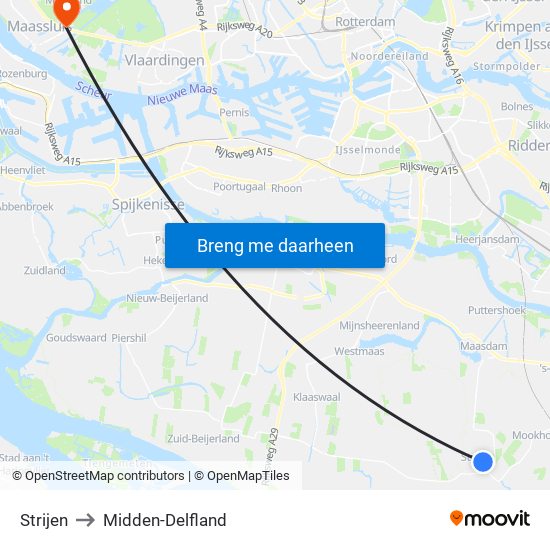 Strijen to Midden-Delfland map