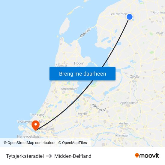 Tytsjerksteradiel to Midden-Delfland map
