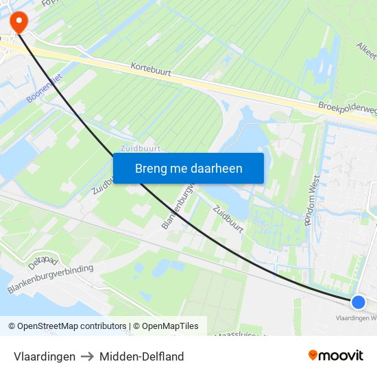 Vlaardingen to Midden-Delfland map