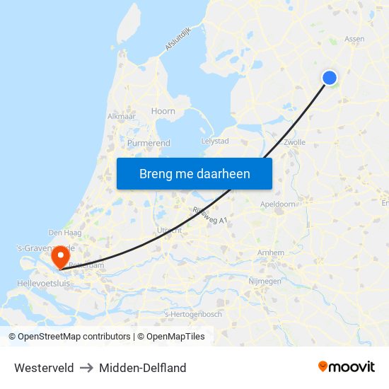 Westerveld to Midden-Delfland map