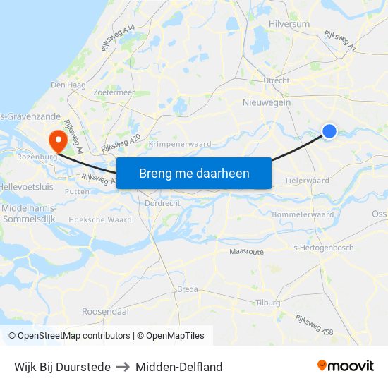 Wijk Bij Duurstede to Midden-Delfland map