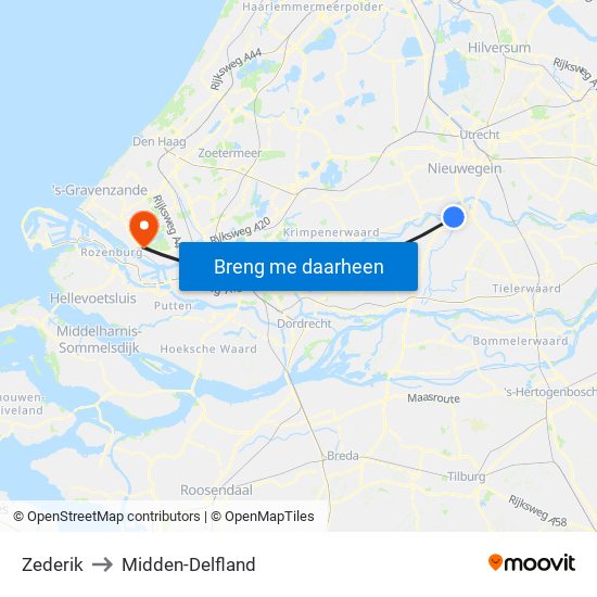Zederik to Midden-Delfland map