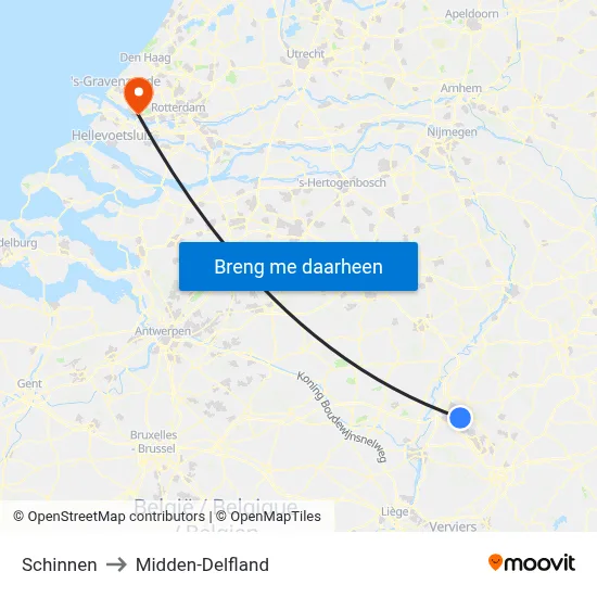 Schinnen to Midden-Delfland map