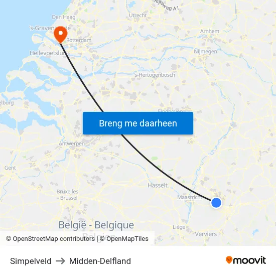 Simpelveld to Midden-Delfland map