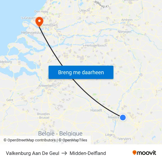 Valkenburg Aan De Geul to Midden-Delfland map