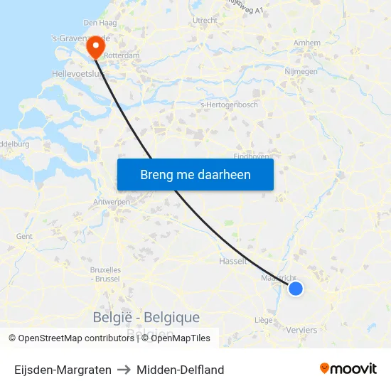 Eijsden-Margraten to Midden-Delfland map