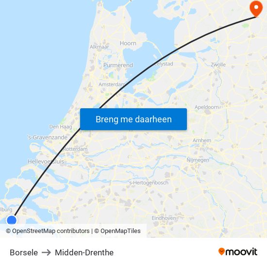 Borsele to Midden-Drenthe map