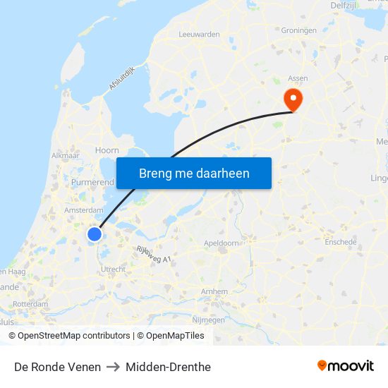 De Ronde Venen to Midden-Drenthe map