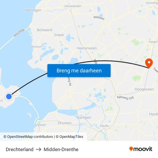 Drechterland to Midden-Drenthe map