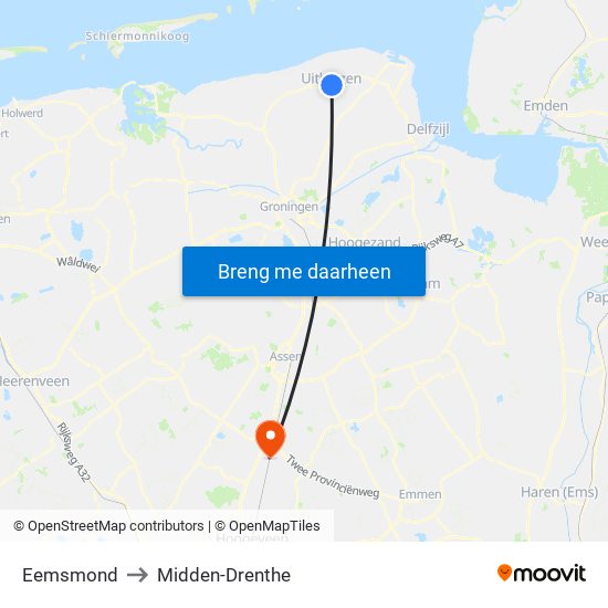 Eemsmond to Midden-Drenthe map