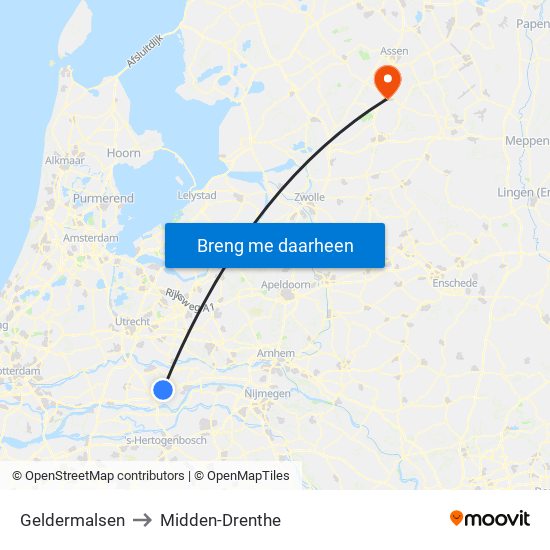 Geldermalsen to Midden-Drenthe map