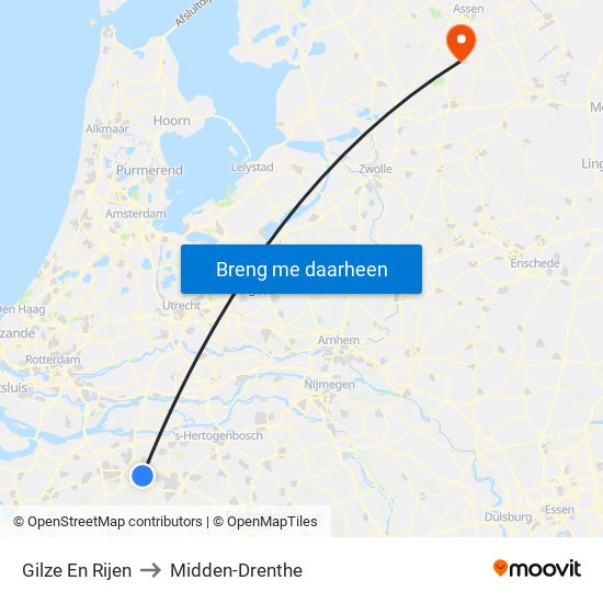 Gilze En Rijen to Midden-Drenthe map