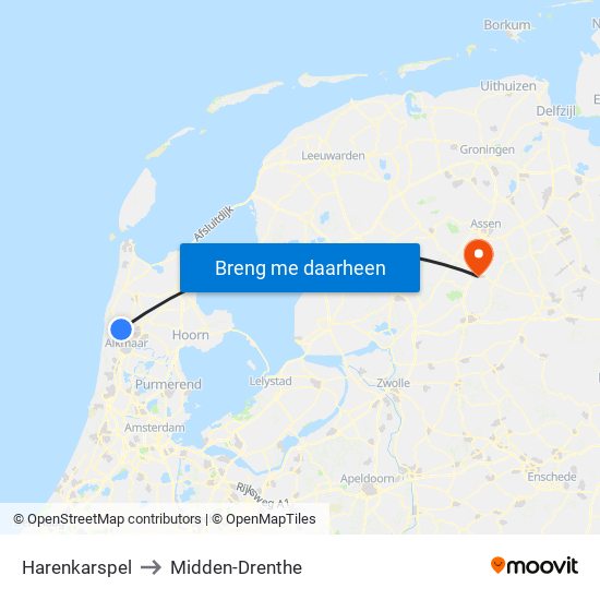 Harenkarspel to Midden-Drenthe map