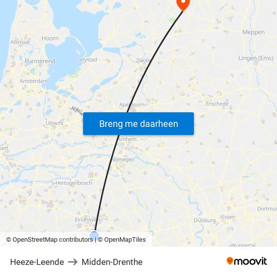 Heeze-Leende to Midden-Drenthe map