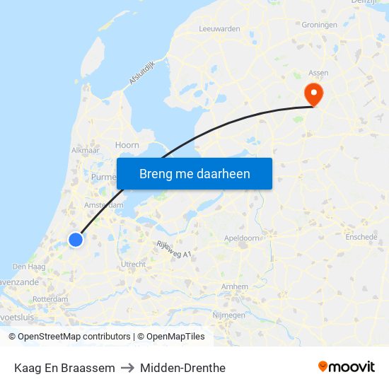 Kaag En Braassem to Midden-Drenthe map