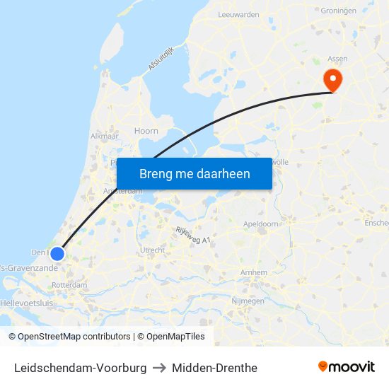 Leidschendam-Voorburg to Midden-Drenthe map