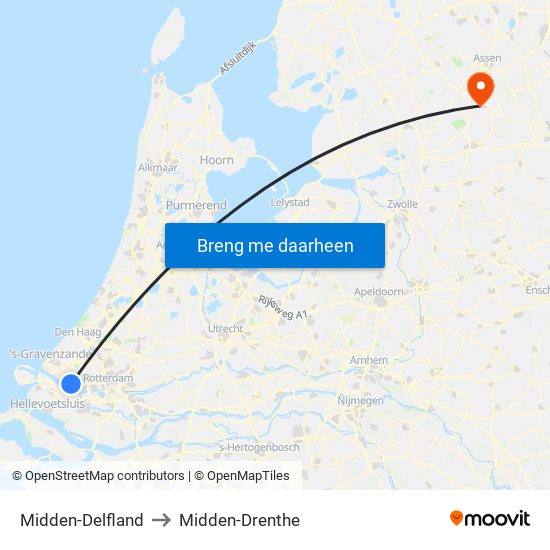 Midden-Delfland to Midden-Drenthe map
