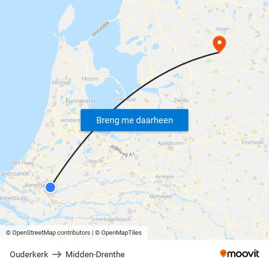 Ouderkerk to Midden-Drenthe map