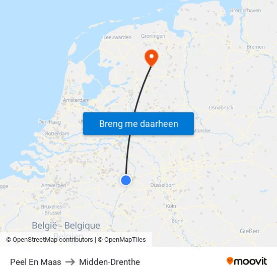 Peel En Maas to Midden-Drenthe map