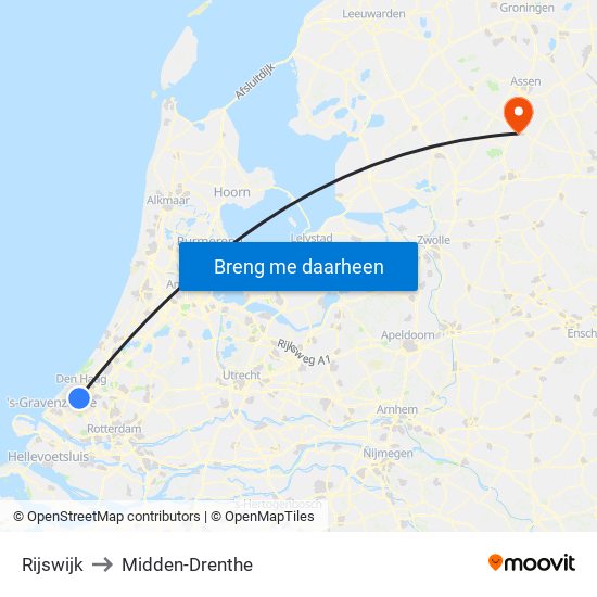 Rijswijk to Midden-Drenthe map