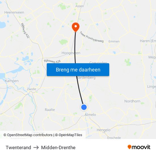 Twenterand to Midden-Drenthe map