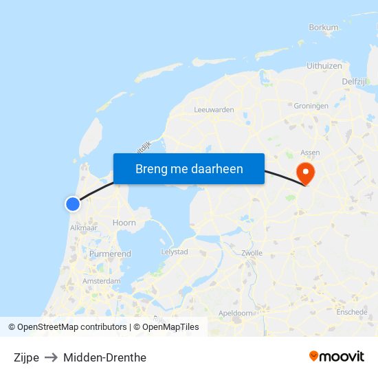 Zijpe to Midden-Drenthe map