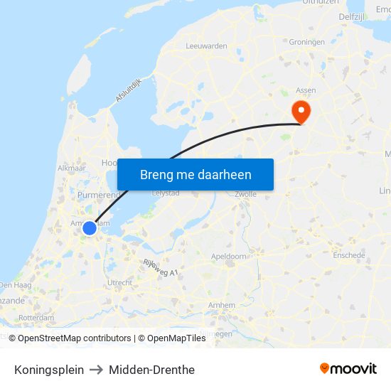 Koningsplein to Midden-Drenthe map