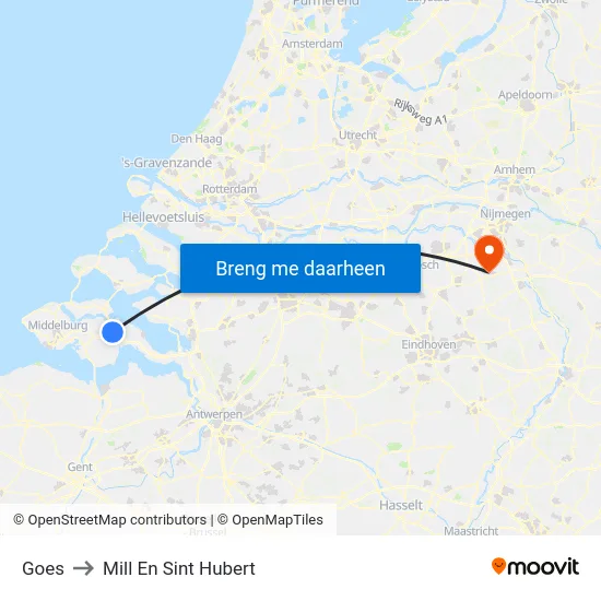 Goes to Mill En Sint Hubert map