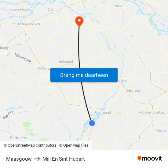 Maasgouw to Mill En Sint Hubert map