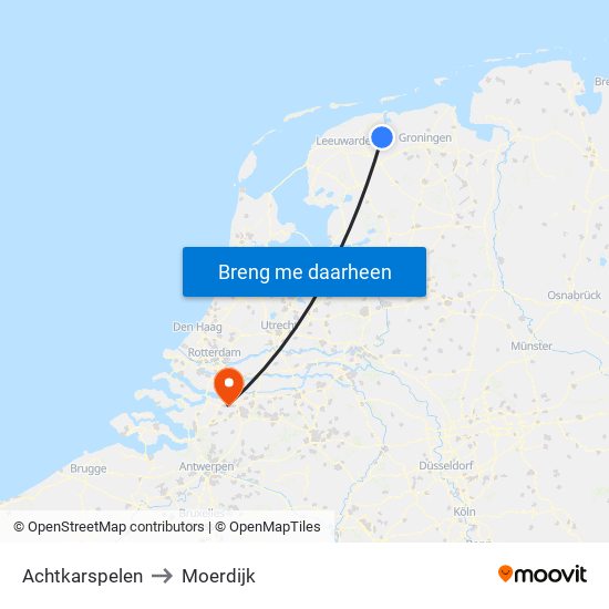 Achtkarspelen to Moerdijk map