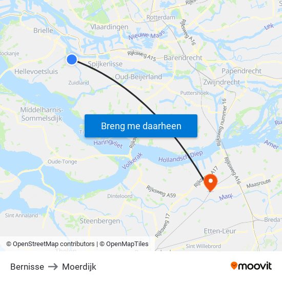 Bernisse to Moerdijk map