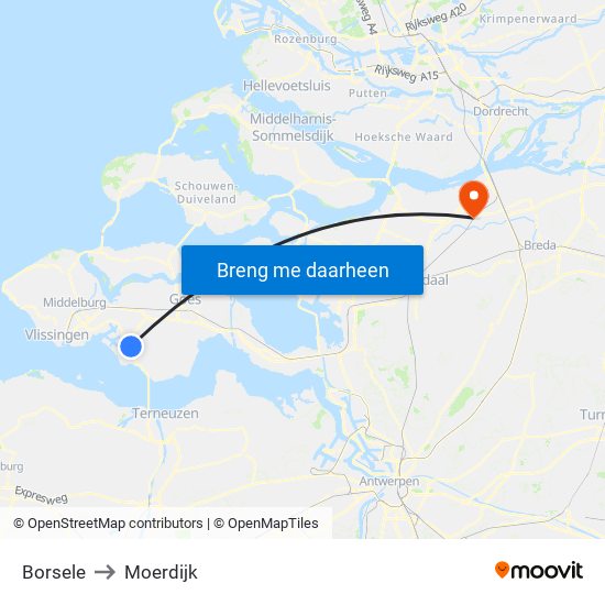 Borsele to Moerdijk map