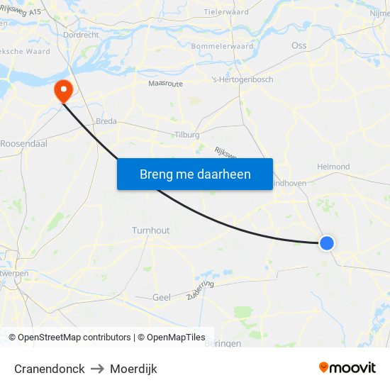 Cranendonck to Moerdijk map