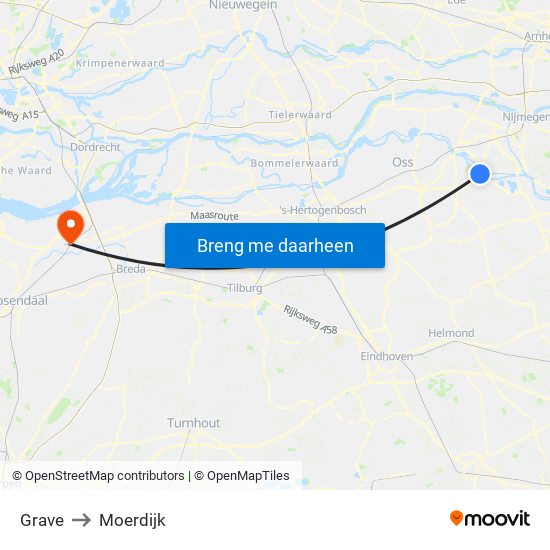 Grave to Moerdijk map