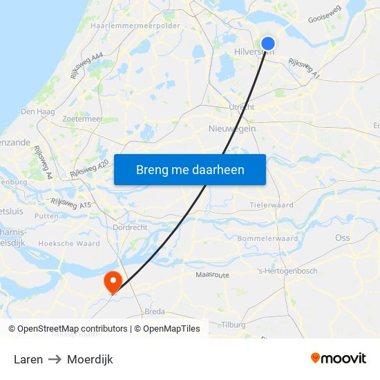 Laren to Moerdijk map