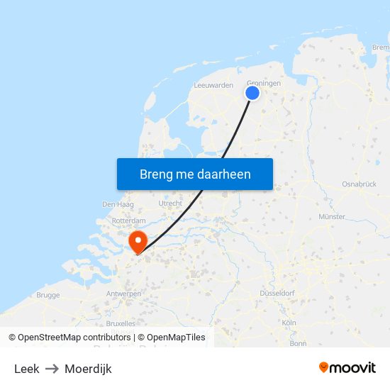 Leek to Moerdijk map